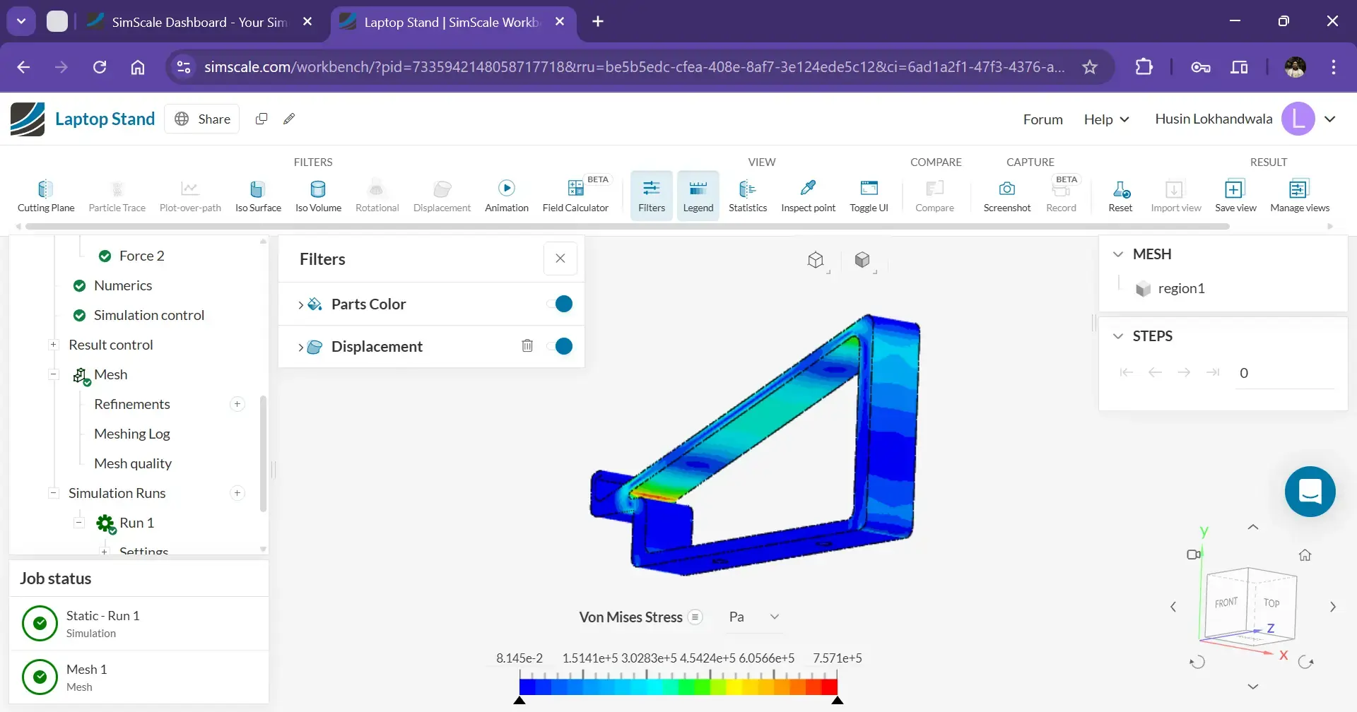 Laptop Stand FEM Analysis
